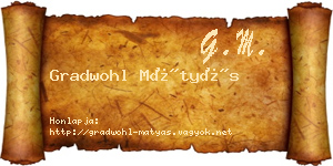 Gradwohl Mátyás névjegykártya