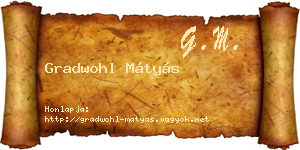 Gradwohl Mátyás névjegykártya
